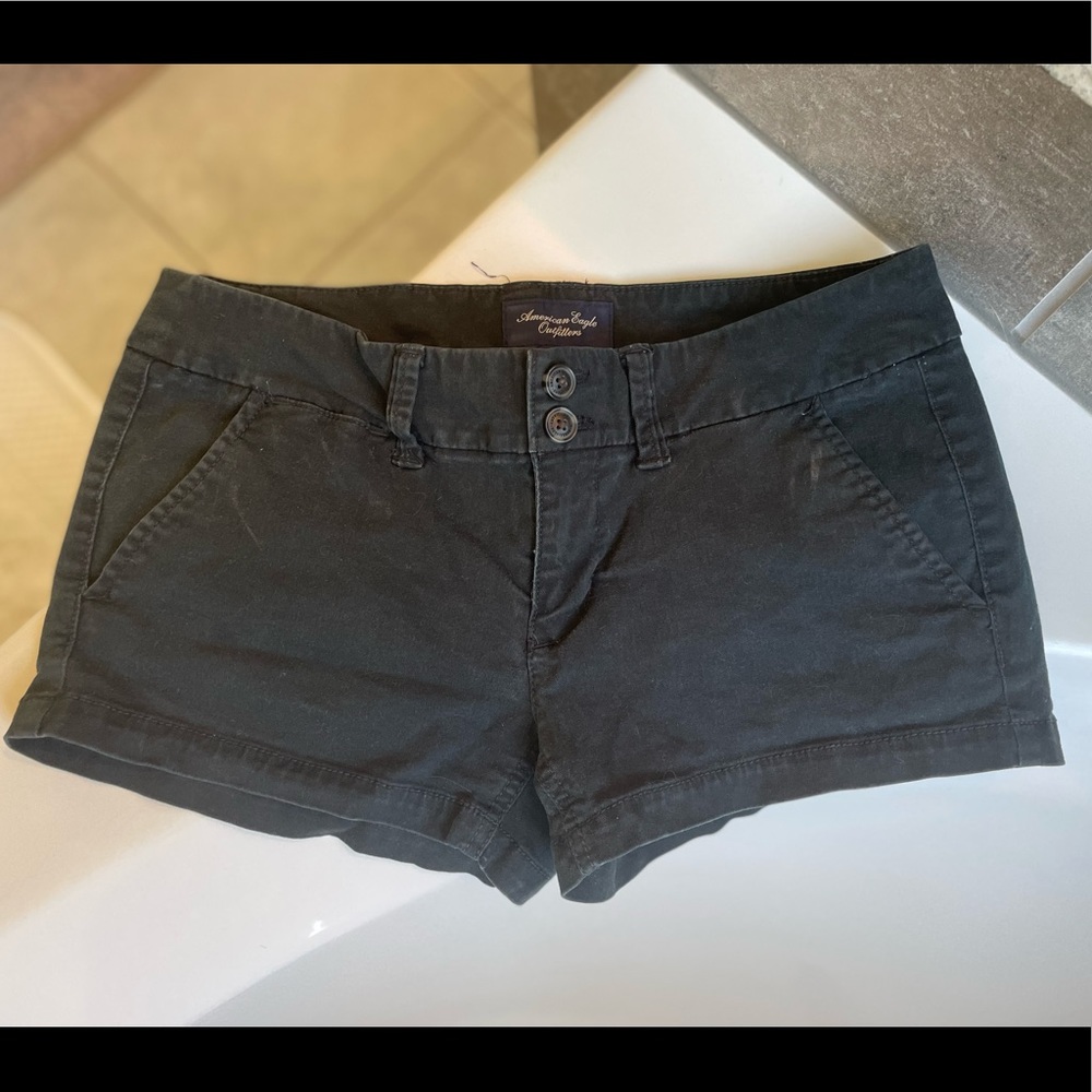 American Eagle Black Stretch Shorts
